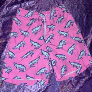 Hot Pink Gator Swim Trunks